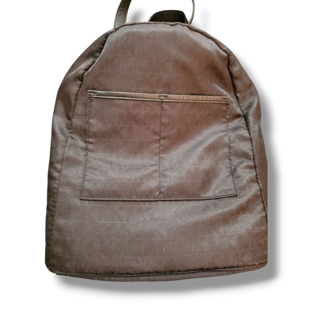 MICHAEL KORS Rhea Medium Black Studded Pebbled Leather Gold Details Backpack - Picture 16 of 17
